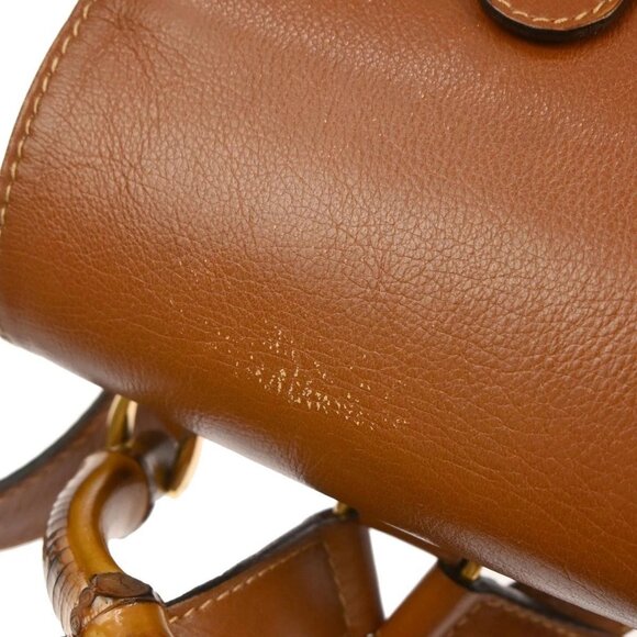 Gucci Brown Leather Bamboo Backpack main image 5